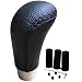Lunsom Leather Car Shifting Head Type R Alloy Most Car Gear Shift Lever Knob Shifter Stick Handle Heads Fit Most Transmission Manual Vehicle Black - Image 2