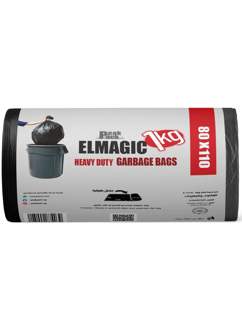ELMAGIC Trash Bag Roll 1KG size 80 cm X 110 cm - Image 1