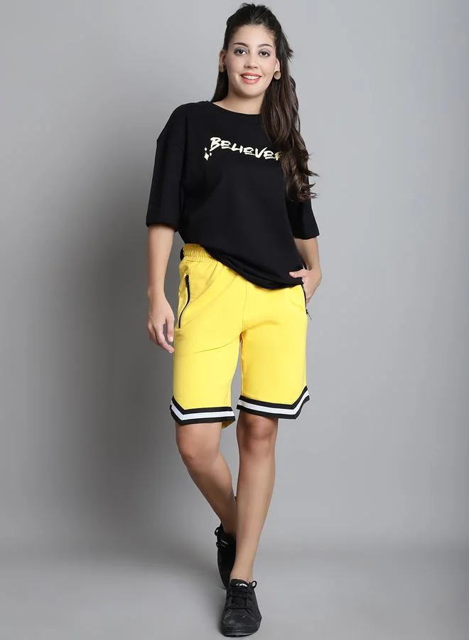 Styli Black Oversized Graphic Print T-Shirt By Door74