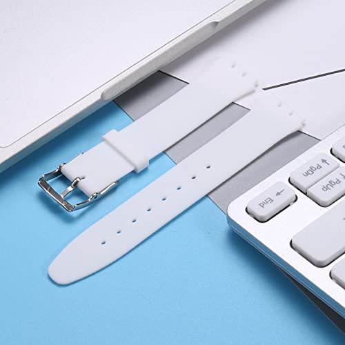 MCXGL silicone replacement strap ultra-thin ladies watch band compatible with swatch skin series no second watch (16mm) - Image 4