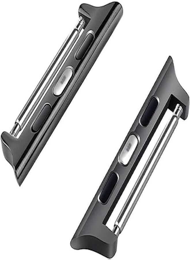 Generic - Metal Watch Band Adapter Buckle Connector for All Apple Watch Models 49mm Ultra Series Black - Apple Watch 49mm - Image 1