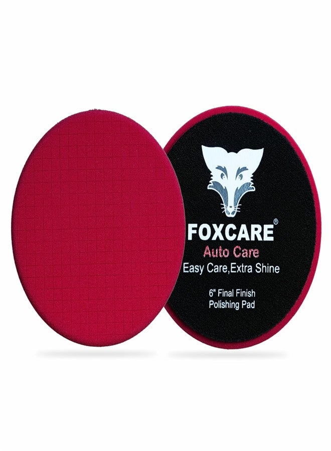 Foxcare Auto Care 6-inch Final Finish Polishing Pad, Red, Extra Shine