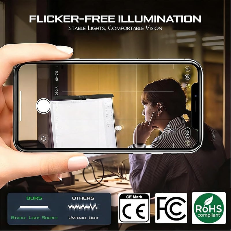 LINJIE Computer Monitor Lamp,3 Color Temperature Brightness Stepless Adjustment Touch Control Screen Light with Timer Space Saving Eye Care e-Reading USB Lamp for Home Office.(33cm) - Image 5