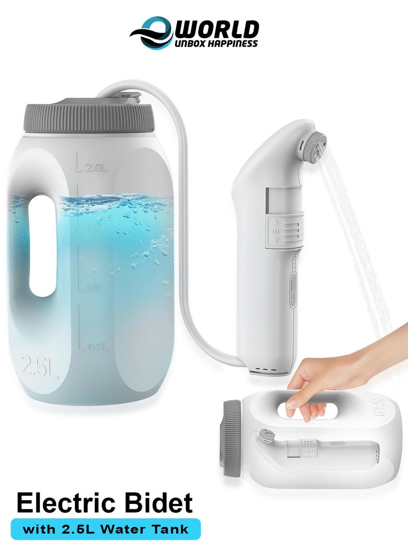 Eworld Portable High Pressure Electric Bidet with 2.5L Water Bottle – USB-C Rechargeable Travel Bidet, Waterproof Handheld Sprayer for Personal Hygiene & Baby Care - Image 1