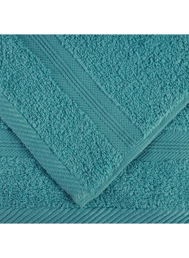 Superior Cotton Smart Dry Zero Twist 6-Piece Towel Set, Incredibly Soft, Highly Absorbent, Quick Drying Towels, 2 Bath Towels, 2 Hand Towels, 2 Wash Cloths, Turquoise - Image 1