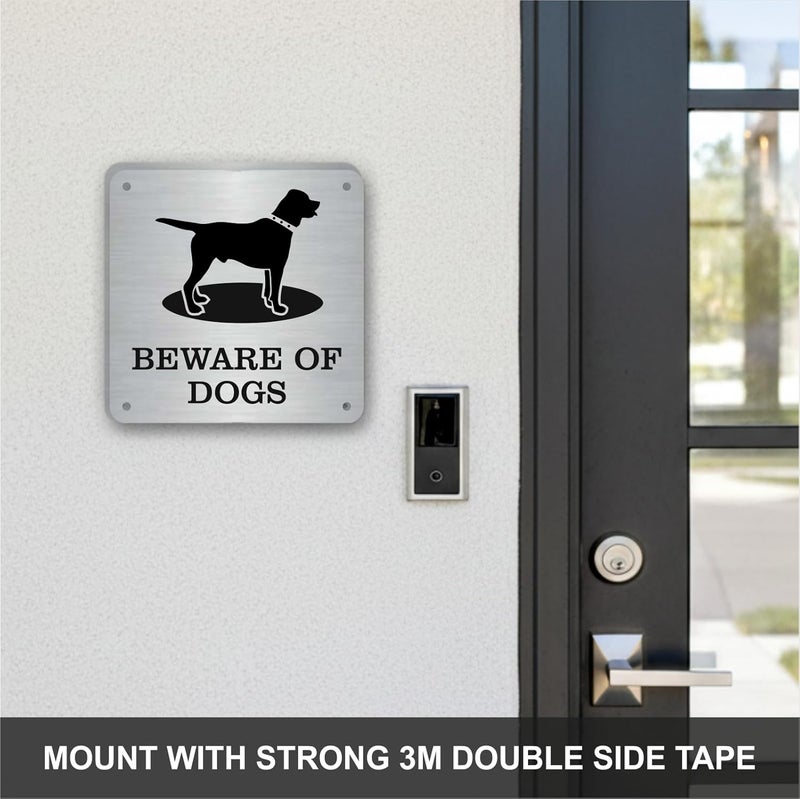 Zouple Beware of Dog Sign, Labrador, 6x6 Inch, Durable Steel, Dual Mount - Image 2
