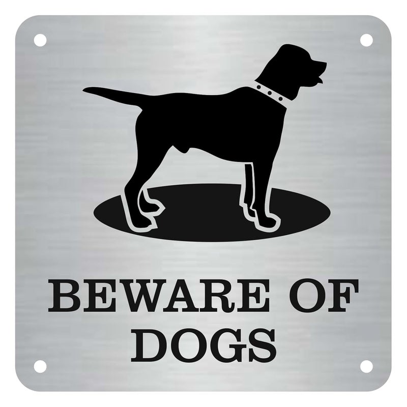 Zouple Beware of Dog Sign, Labrador, 6x6 Inch, Durable Steel, Dual Mount - Image 1