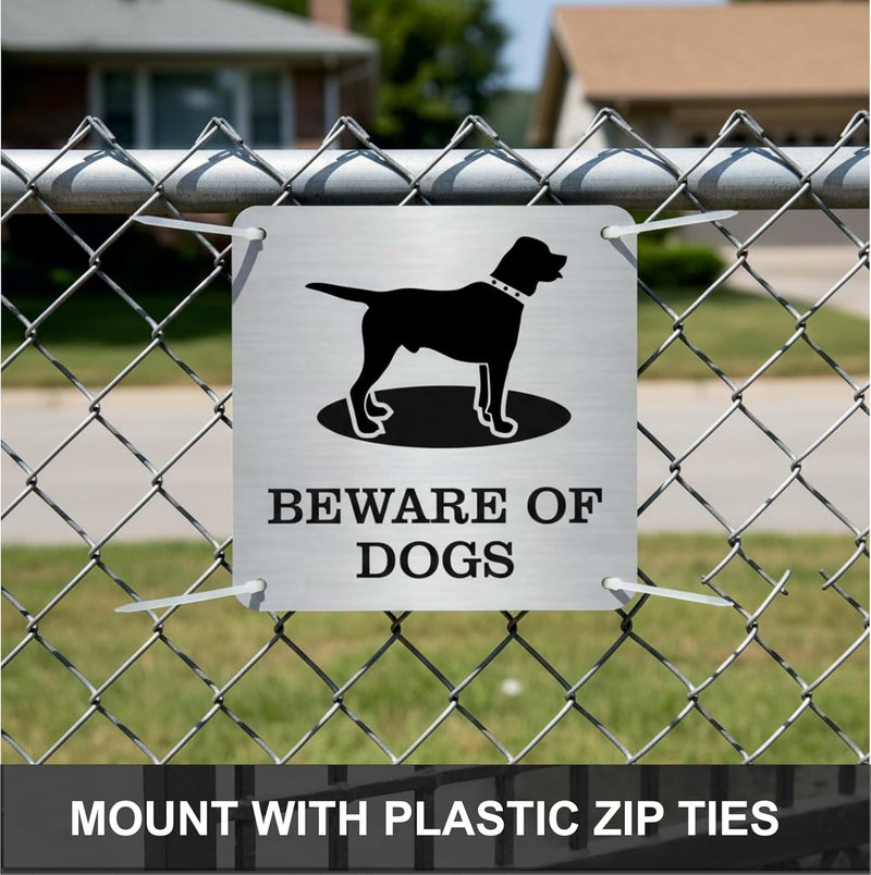 Zouple Beware of Dog Sign, Labrador, 6x6 Inch, Durable Steel, Dual Mount - Image 3
