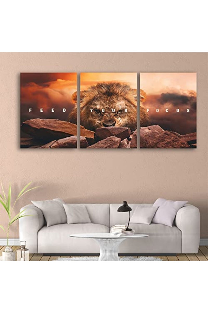 Yetaryy Inspirational Quotes Poster Framed Wall Art Motivational Canvas Painting Print Picture Wall Art Canvas Modern 3 Panels Canvas Prints Artwork for Home Office Decor Ready to Hang - 36" W x 16" H - Image 2
