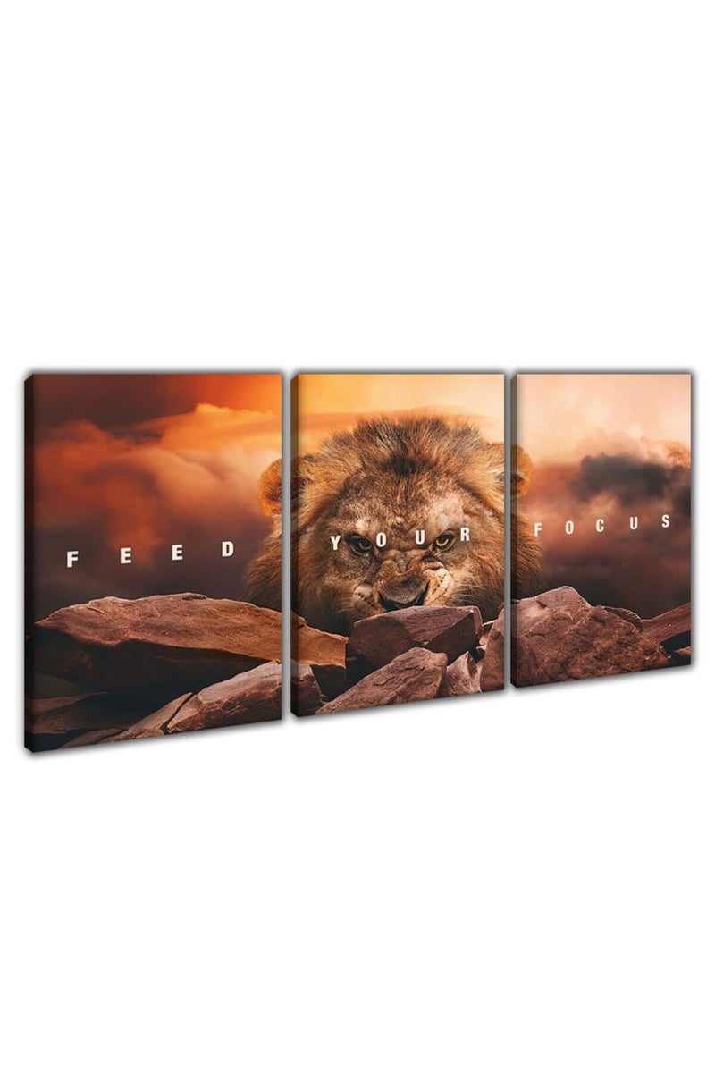 Yetaryy Inspirational Quotes Poster Framed Wall Art Motivational Canvas Painting Print Picture Wall Art Canvas Modern 3 Panels Canvas Prints Artwork for Home Office Decor Ready to Hang - 36" W x 16" H - Image 1