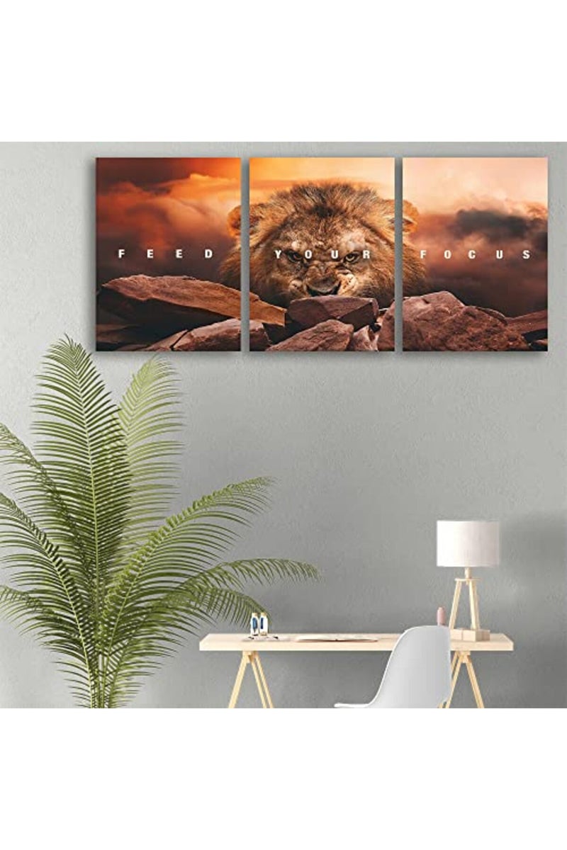 Yetaryy Inspirational Quotes Poster Framed Wall Art Motivational Canvas Painting Print Picture Wall Art Canvas Modern 3 Panels Canvas Prints Artwork for Home Office Decor Ready to Hang - 36" W x 16" H - Image 3