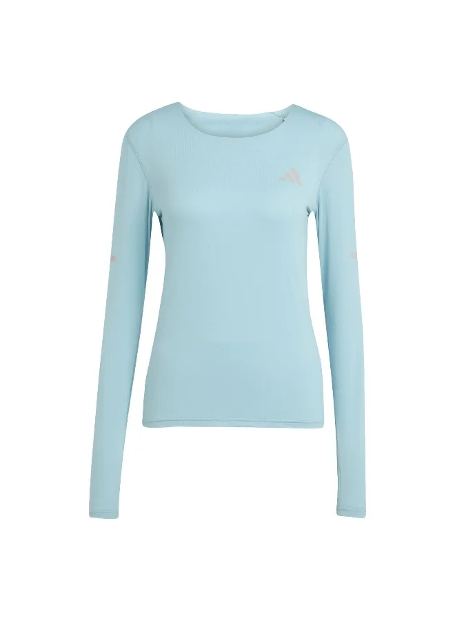 Adidas Adidas Adi365 Co Ls W Turquoise T-Shirt (Long Sleeve) T-Shirts For Women