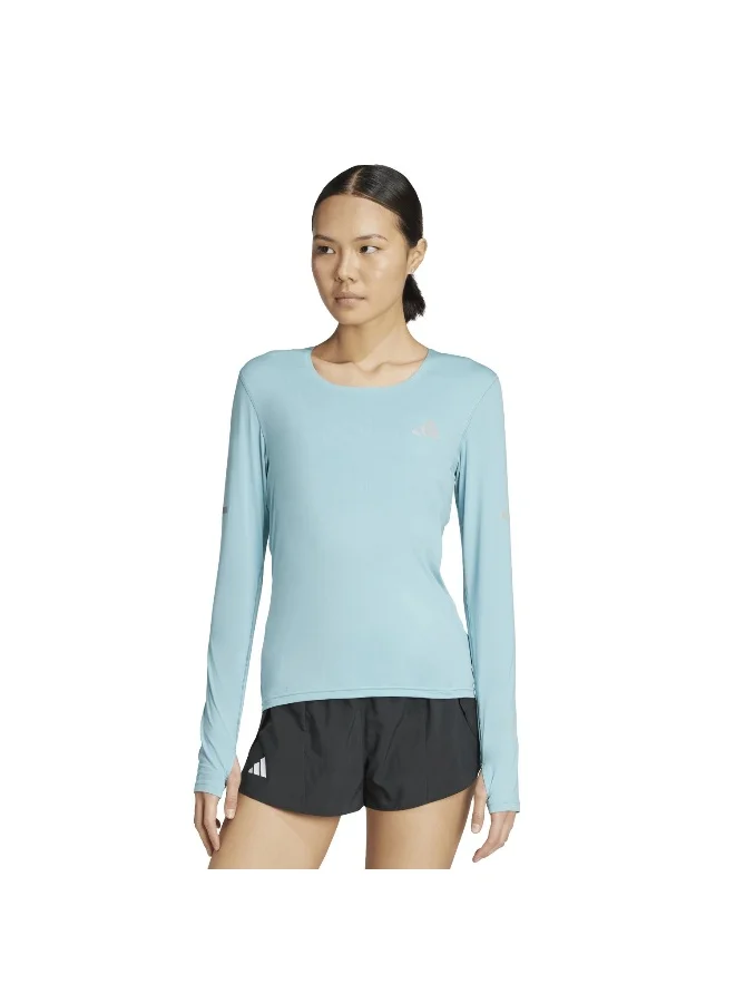 Adidas Adidas Adi365 Co Ls W Turquoise T-Shirt (Long Sleeve) T-Shirts For Women