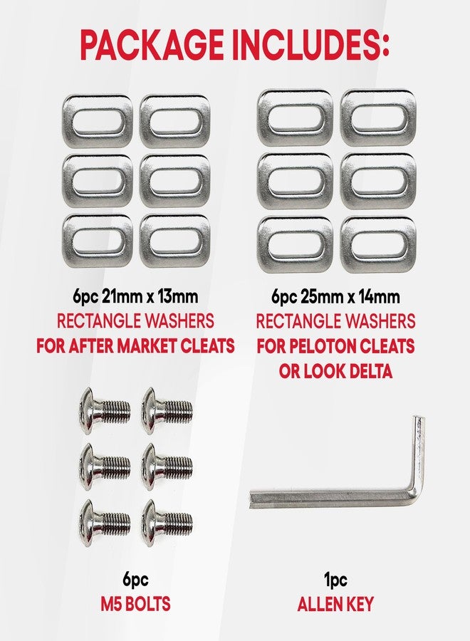 TrubliFit Replacement Delta Bolts Screws Washers for Delta Cleats, Replacement Screws with Allen Wrench Compatible with Delta Bike Cleats, for Indoor Cycling & Road Bikes - Cleats NOT Included, Red - Image 2