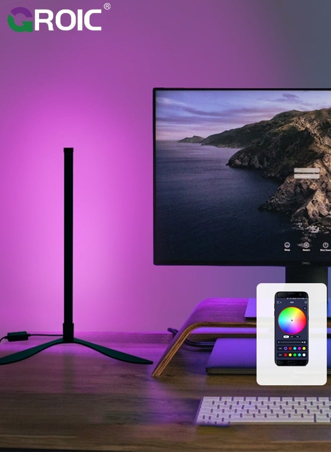 جرويك Corner Floor Lamp, Smart APP Control LED Lamp with Music Sync, Modern Standing RGB Color Changing Ambient Lighting for Living Room Bedroom Gaming - Image 3