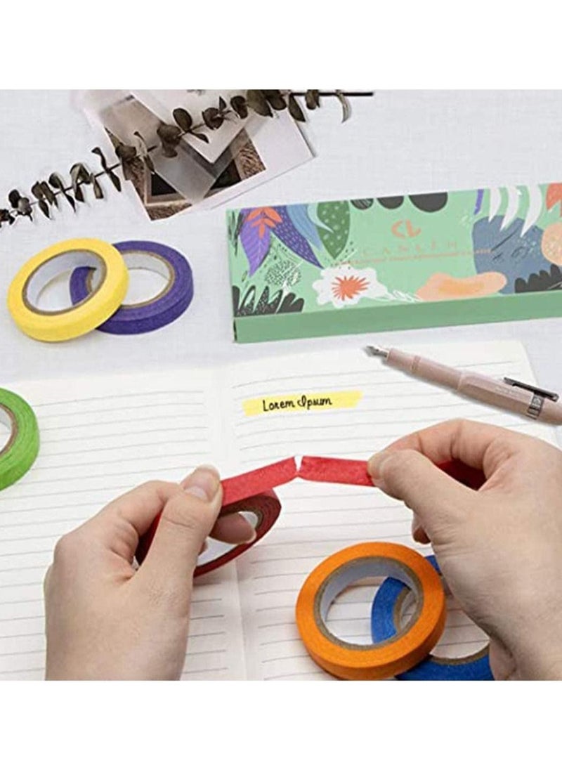 SYOSI - Colorful Masking Tape,  Painter Tape, Art Tape, DIY Arts Crafts Labels and Color Coding Self-adhesive Rainbow Tape for Kids Teachers Painters Classroom, and Laboratory Identification Use 6 Rolls - Image 1