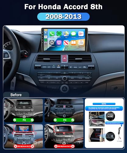 METEESER 5G WiFi 4Core+64G for Honda Accord 8th 2008-2013 Car Radio with Wireless Carplay/Android Auto,Android Car Stereo 10.1 Inch Touch Screen GPS Navi Bluetooth FM/RDS SWC HD Backup Camera - Image 2