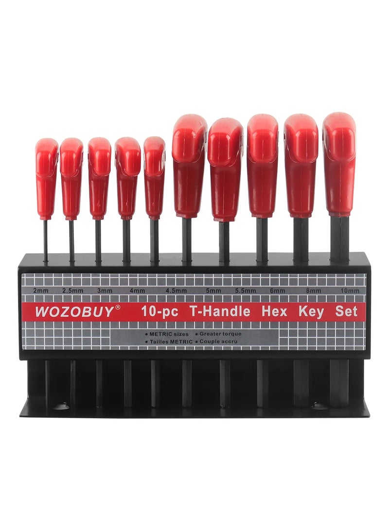 مجموعة مفاتيح سداسية 10 قطع بمقبض على شكل حرف T 2 مم، 2.5 مم، 3 مم، 4 مم، 4.5 مم، 5 مم، 5.5 مم، 6 مم، 8 مم، 10 مم - Image 4