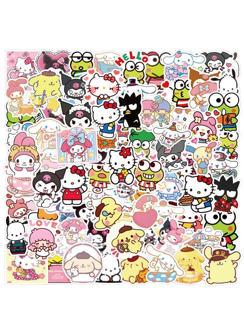 Webefun 120 Pcs Sanrio Stickers Cute Anime Cartoon Vinyl Aesthetic Sticker Laptop Skateboard Luggage Computer Water Bottle Graffiti Sticker Packs for Kids Teens Girls Adults  - Image 1