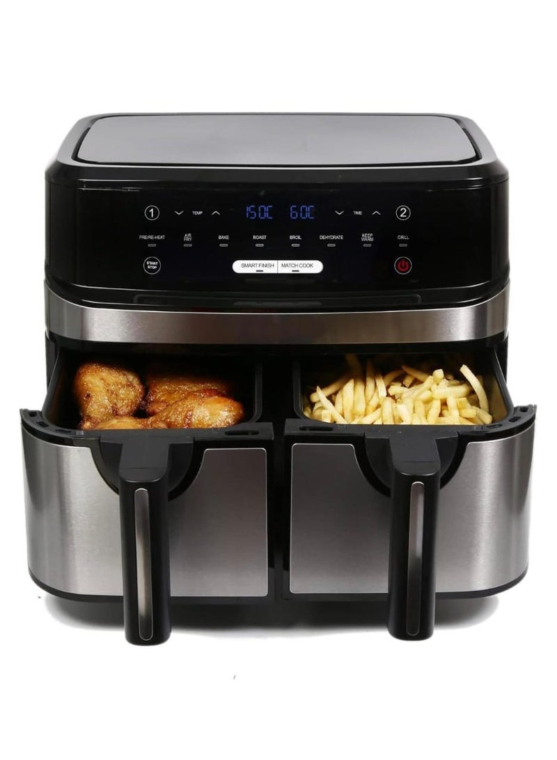 مقلاة هوائية رقمية سعة 9 لتر - تحكم في درجة الحرارة قابل للتعديل، مؤقت 60 دقيقة، تقنية دوران الهواء السريع، سهلة التنظيف، طهي صحي خالي من الزيوت - Image 2