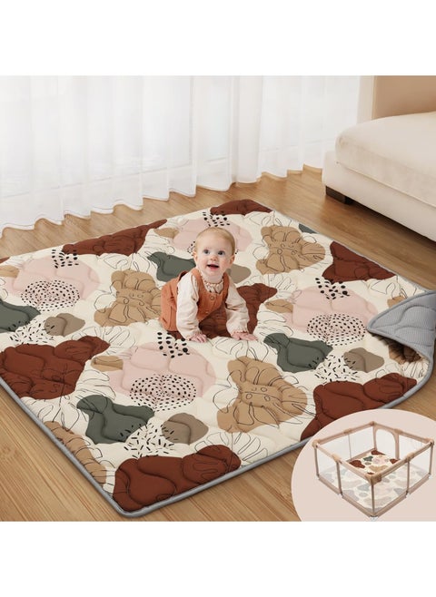 Baby Play Mats for Floor, 50x50 Play Mat for Playpen, Thicken Soft Padding Foam Playmats for Babies and Toddlers Infants, Foldable and Machine Washable Baby Crawling Mat