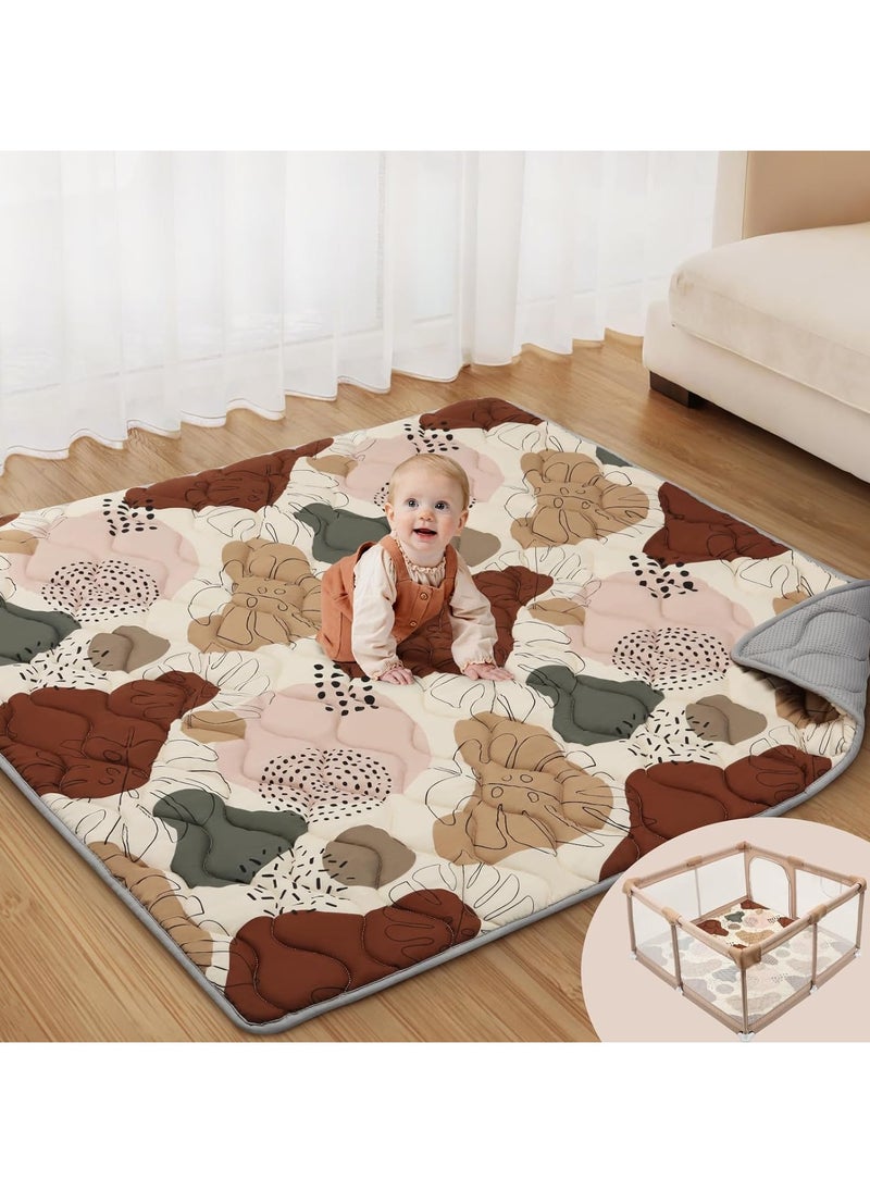 NNEWVANTE - Baby Play Mats for Floor, 50x50 Play Mat for Playpen, Thicken Soft Padding Foam Playmats for Babies and Toddlers Infants, Foldable and Machine Washable Baby Crawling Mat - Image 1