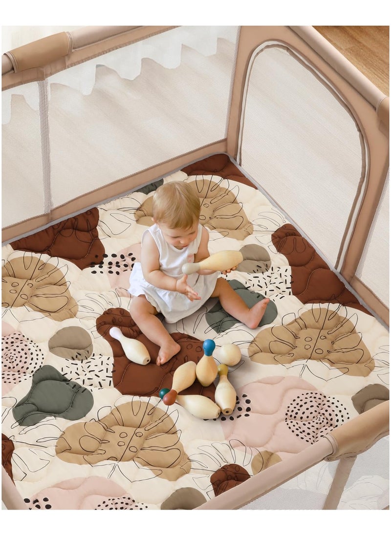 NNEWVANTE - Baby Play Mats for Floor, 50x50 Play Mat for Playpen, Thicken Soft Padding Foam Playmats for Babies and Toddlers Infants, Foldable and Machine Washable Baby Crawling Mat - Image 1