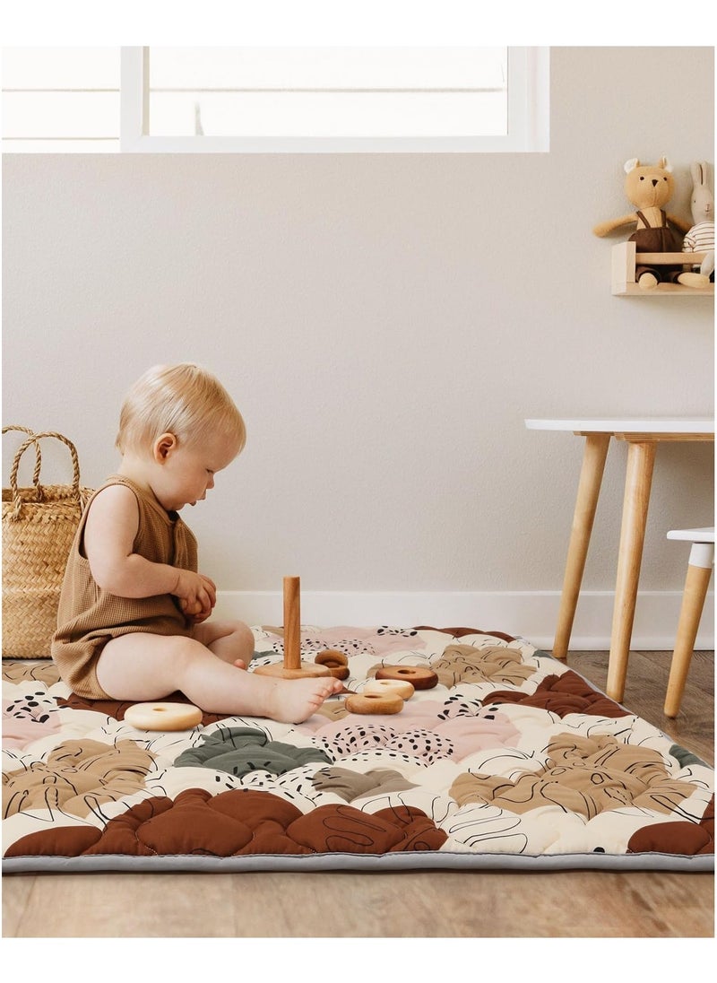 NNEWVANTE - Baby Play Mats for Floor, 50x50 Play Mat for Playpen, Thicken Soft Padding Foam Playmats for Babies and Toddlers Infants, Foldable and Machine Washable Baby Crawling Mat - Image 1