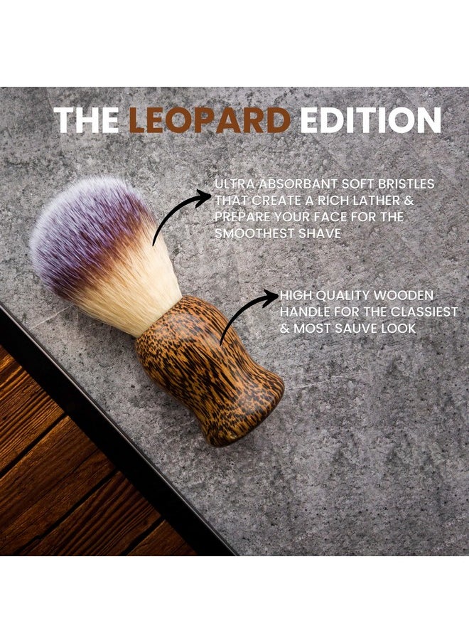 RUBAB MEN - Premium Soft Shaving Brush For Men |Leopard Edition| Experience Luxury Shaving With Cruelty-Free Bristles & Classic Wooden Handle | Designed & Crafted In India - Image 1