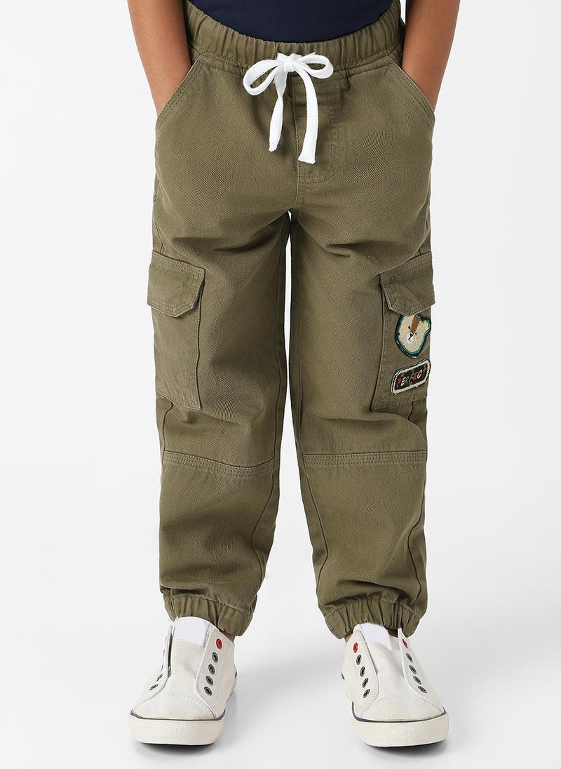 Nautinati Boys Bear Patch Denim Cargo Style Joggers - Image 1