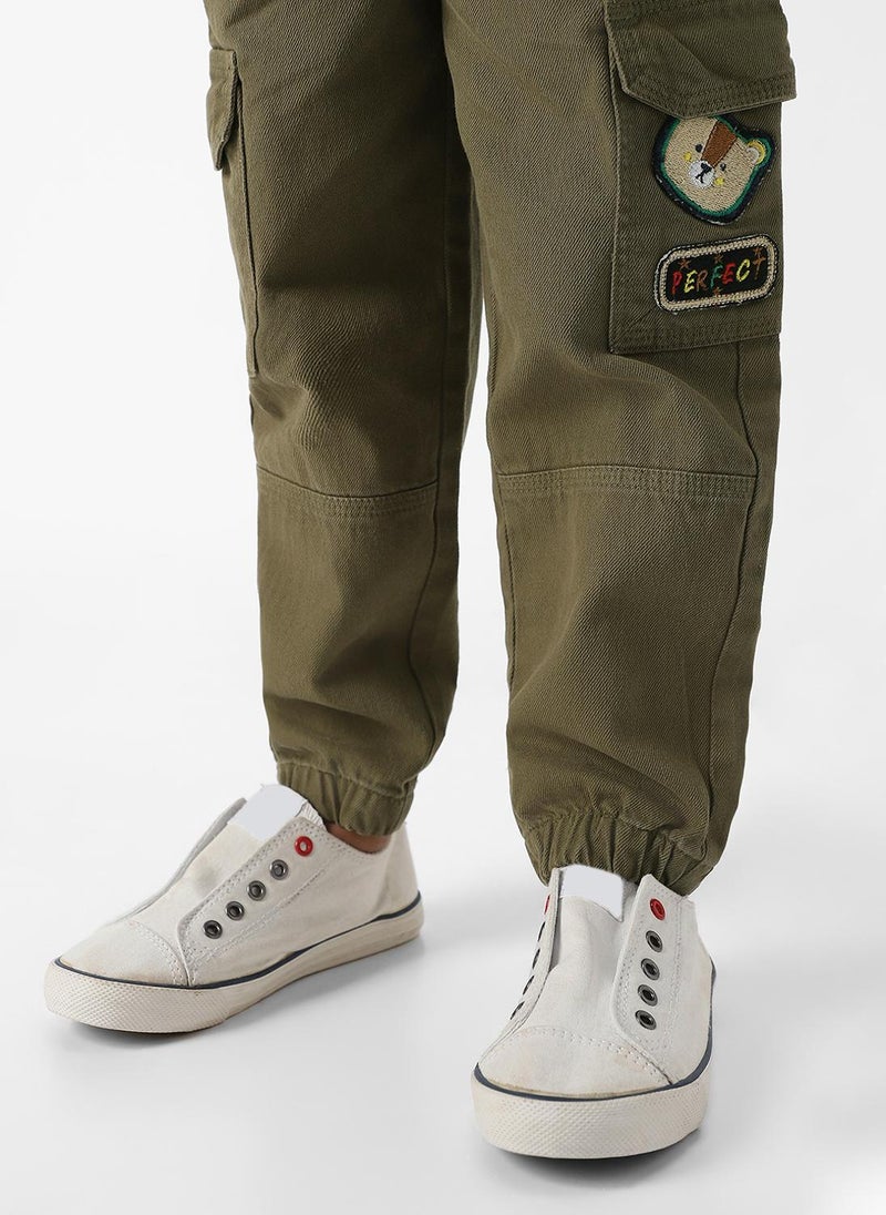 Nautinati Boys Bear Patch Denim Cargo Style Joggers - Image 5