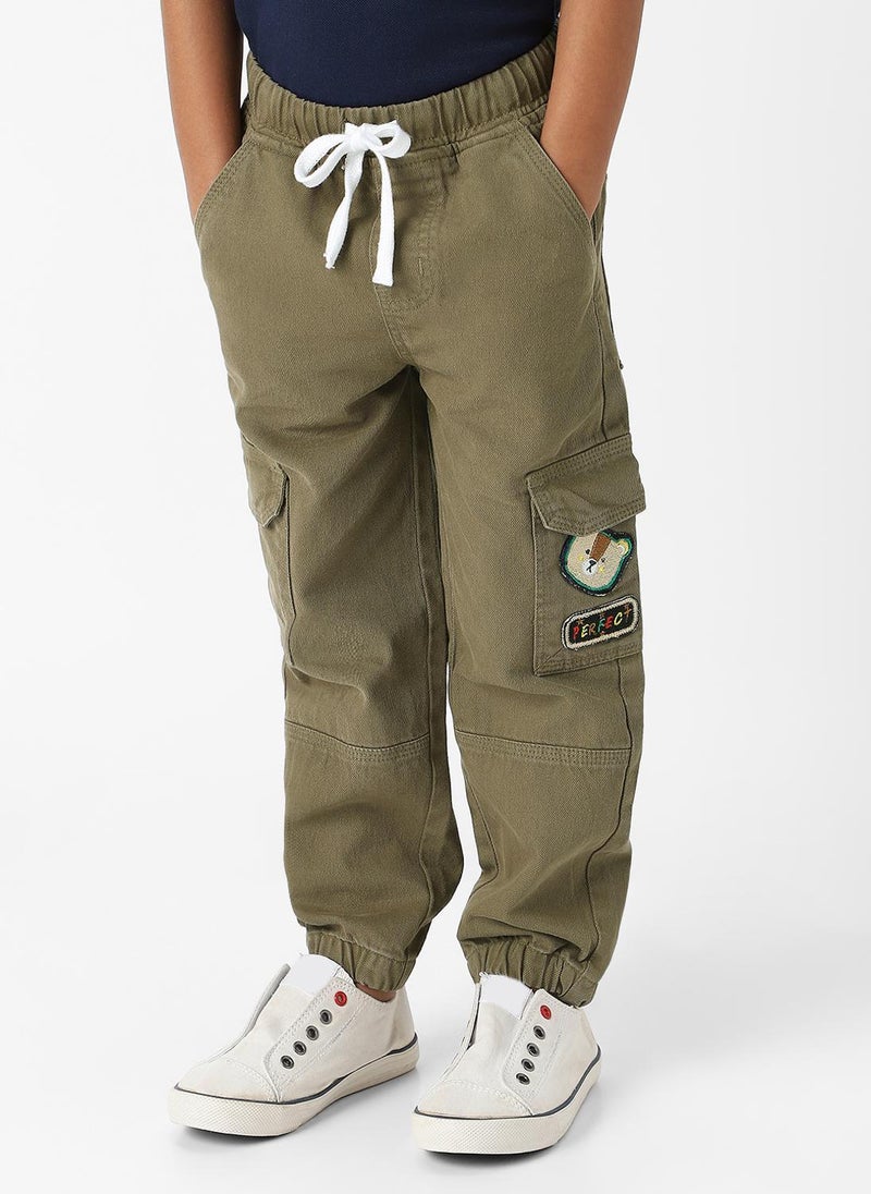 Nautinati Boys Bear Patch Denim Cargo Style Joggers - Image 2