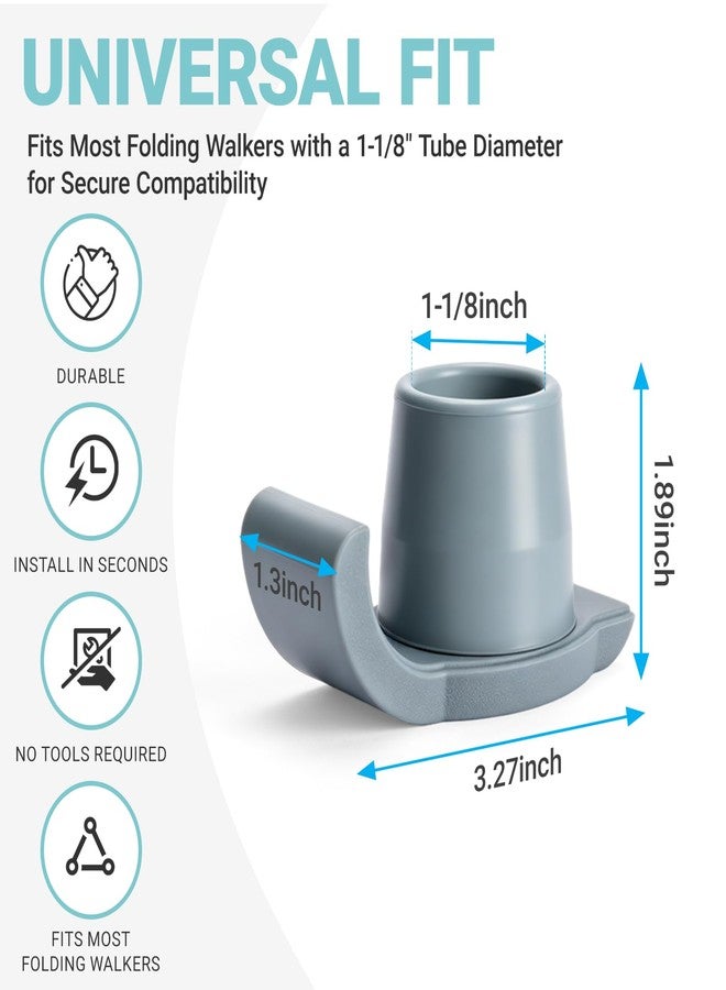 ANCKNE 4 Pack Walker Skis Glides for Folding Walkers Universal Walker Accessories for Senior Folding Mobility Aids Heavy Duty Replacement Walkers Tips Smooth Glide on All Surfaces - Image 2
