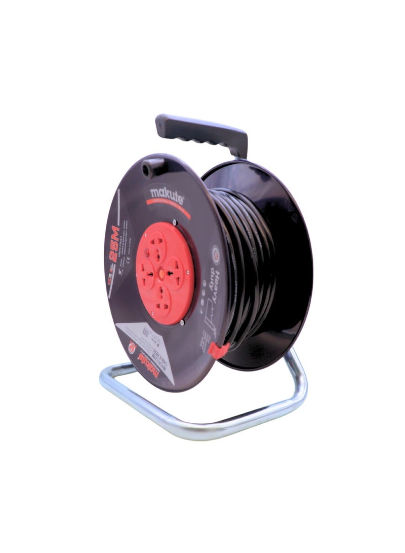 makute 25M Cable Reel with 4 Sockets, 220-240V, 50-60Hz, 1000W/4.5A Wound, 3200W/16A Unwound, 3-Pin Extension Cable Reel, MKCR1125M - Image 2