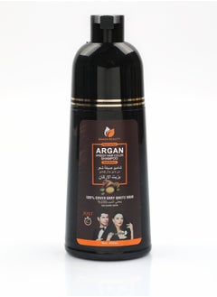 SAADA BEAUTY Dark brown hair color shampoo with argan oil 400 ml  - Image 4