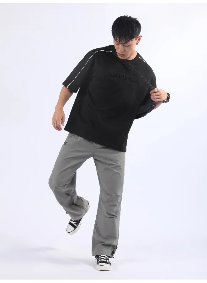 Beyoung Black Beyoung Embossed Oversized T-Shirt