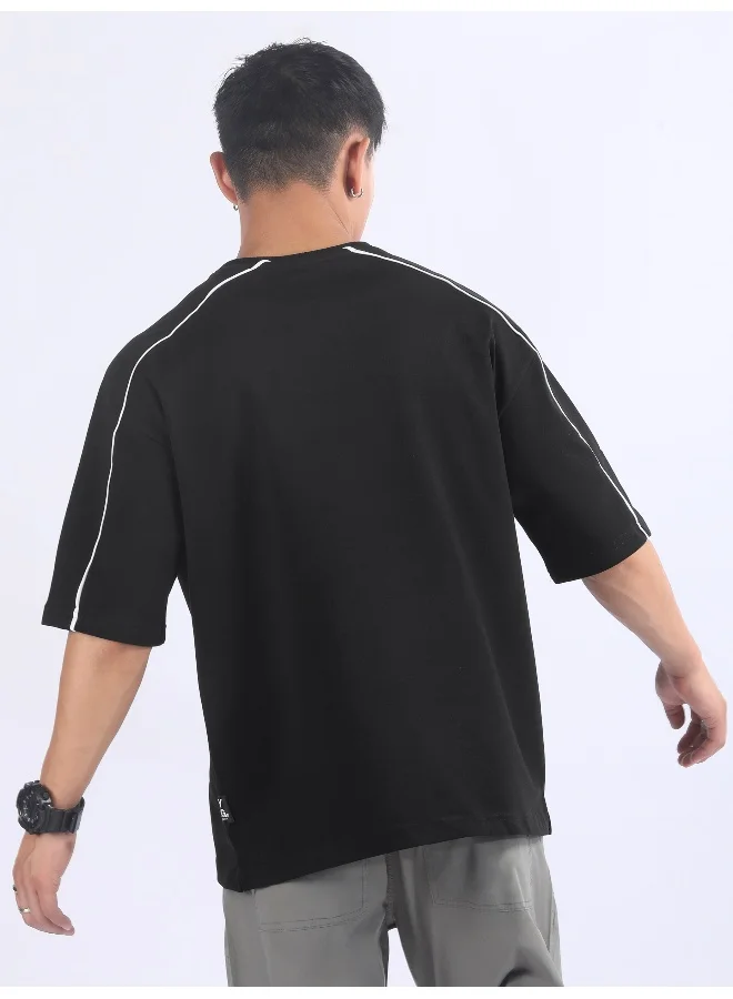 Beyoung Black Beyoung Embossed Oversized T-Shirt
