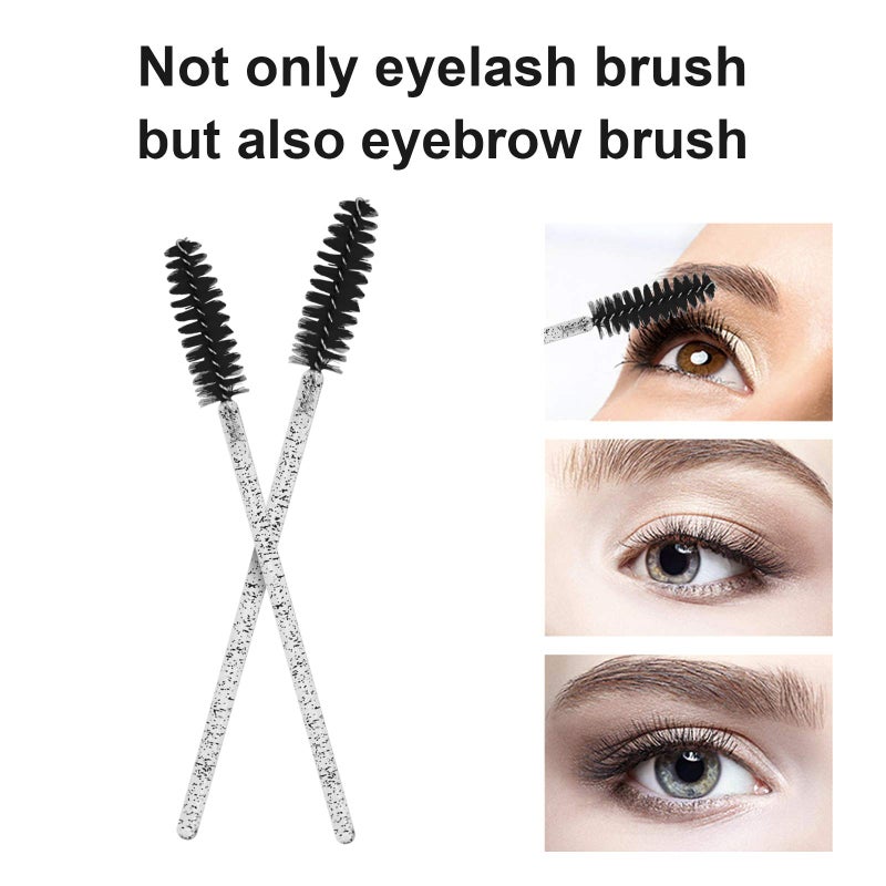 CHEFBEE 100PCS Disposable Eyelash Brush, Mascara Wands Makeup Brushes Applicators Kits for Eyelash Extensions and Eyebrow with Container (Black) - Image 3
