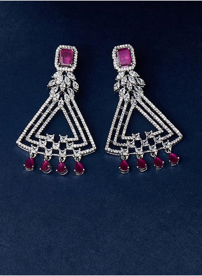 VOYLLA CZ Elegance Cocktail Heavily Embellished Earrings  - Image 1