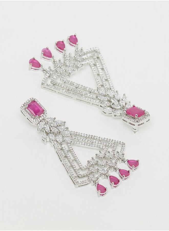 VOYLLA CZ Elegance Cocktail Heavily Embellished Earrings  - Image 3