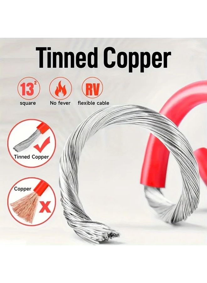 Premium 6AWG Battery Cable Kit 19 68 Inch 2pcs Tinned Copper Power Inverter Wire - Image 4