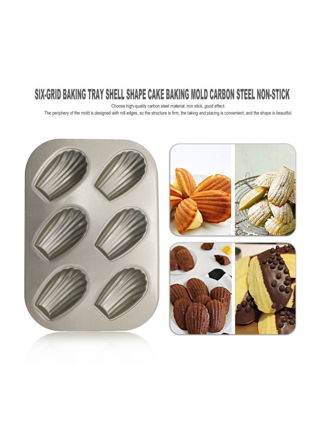 Shell Shaped Cake Mould Silver 26.5x18.5x1.7centimeter - Image 3