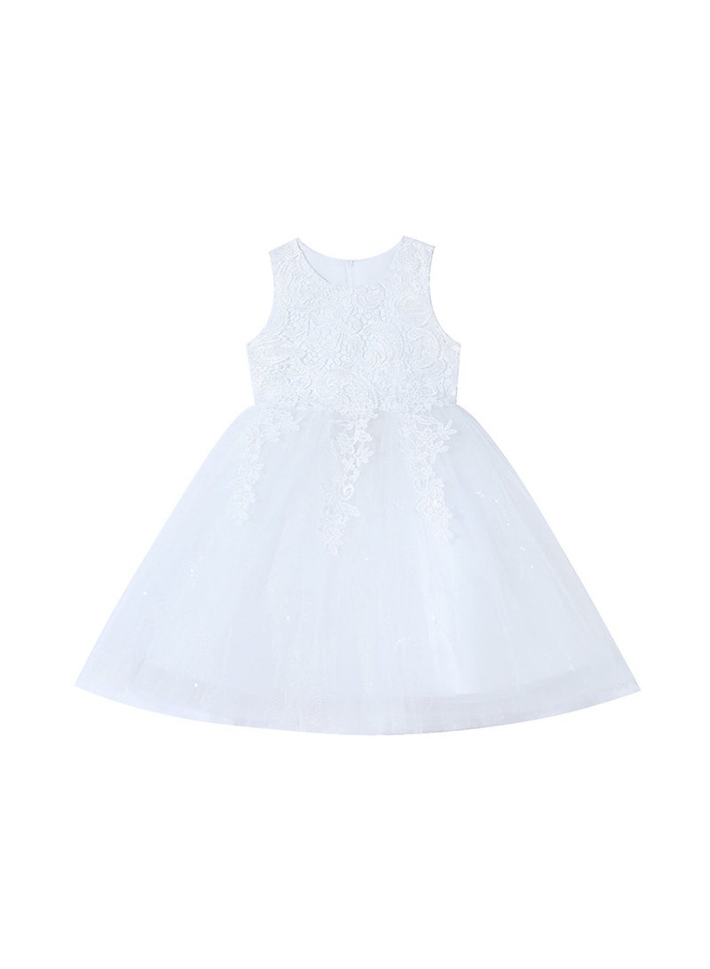 Mesh dress princess dress girls performance clothes flower girl tutu skirt dress - Image 1