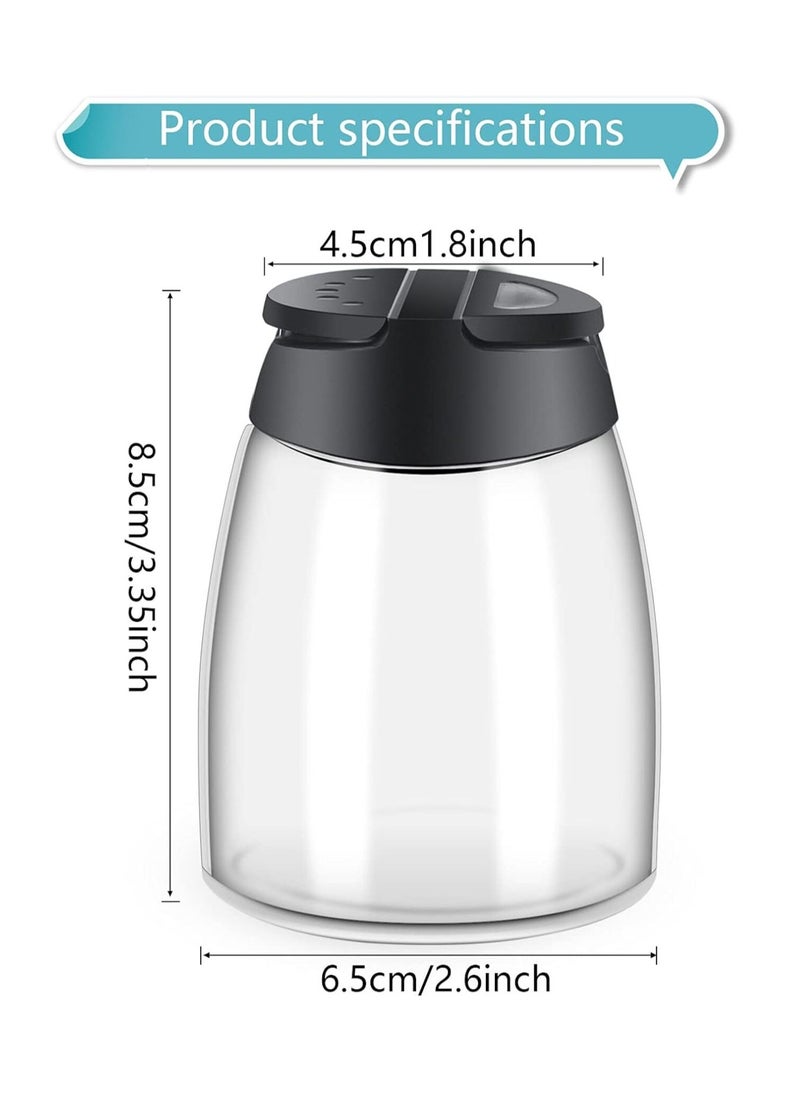 DIOTTI - 2PCS Glass Spice Jars with Shaker Pour Lid, Seasoning Shakers Glass Bottles Spice Shakers Salt & Pepper Shaker Container Set with Gift Grinder Fits in Home,Kitchen,Barbecue - Image 1