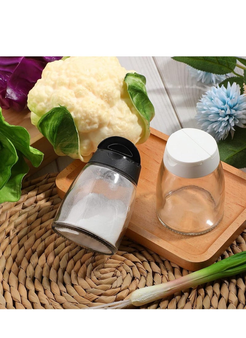 DIOTTI - 2PCS Glass Spice Jars with Shaker Pour Lid, Seasoning Shakers Glass Bottles Spice Shakers Salt & Pepper Shaker Container Set with Gift Grinder Fits in Home,Kitchen,Barbecue - Image 1