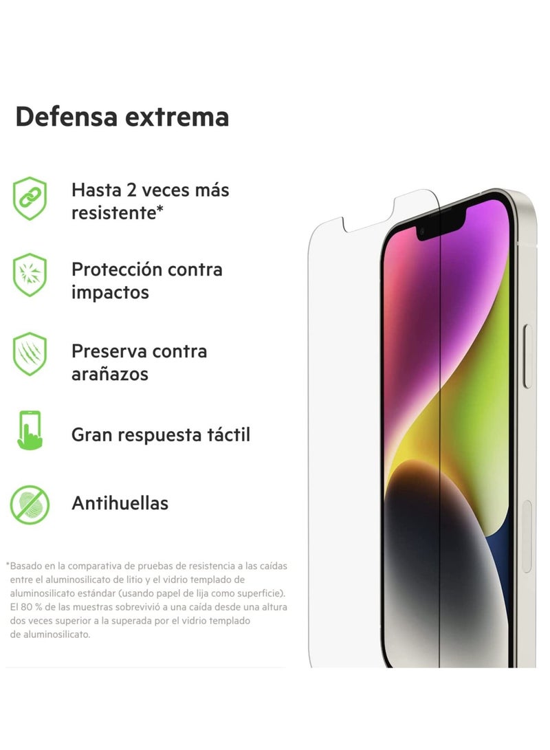 DUSALA UltraGlass iPhone 14, iPhone 13 and 13 Pro Screen Protector, AntiMicrobial-Treated, Easy Bubble Free Application - Image 2