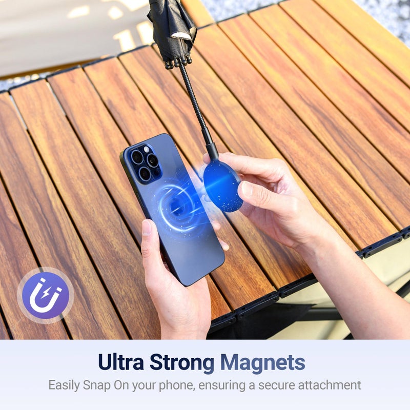 Kiorafoto Magnetic Phone Umbrella for Sun,Outdoor Phone Sun Shade Shield with Flexible Angle Design & Rotatable Phone Ring,Umbrella for iPhone 17 Air 16 15 14 13 Pro Max Plus,Mag-Safe Case &All Phone Anti-Glare - Image 2