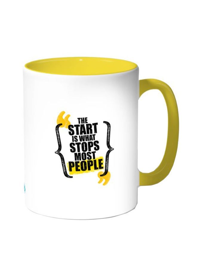 RKN Proverbs And Sayings Printed Coffee Mug White/Yellow 11ounce - Image 1