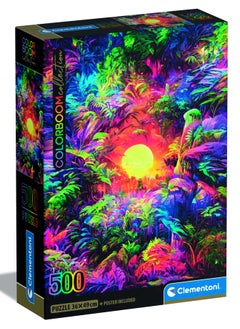 Clementoni Clementoni Puzzle Psychedelic Colorboom 500 Pieces | Jigsaw Puzzle | Puzzle for Adults | Challenging Puzzle | Perfect for Stress Reliever and Puzzle Lovers | Made in Italy  - Image 1