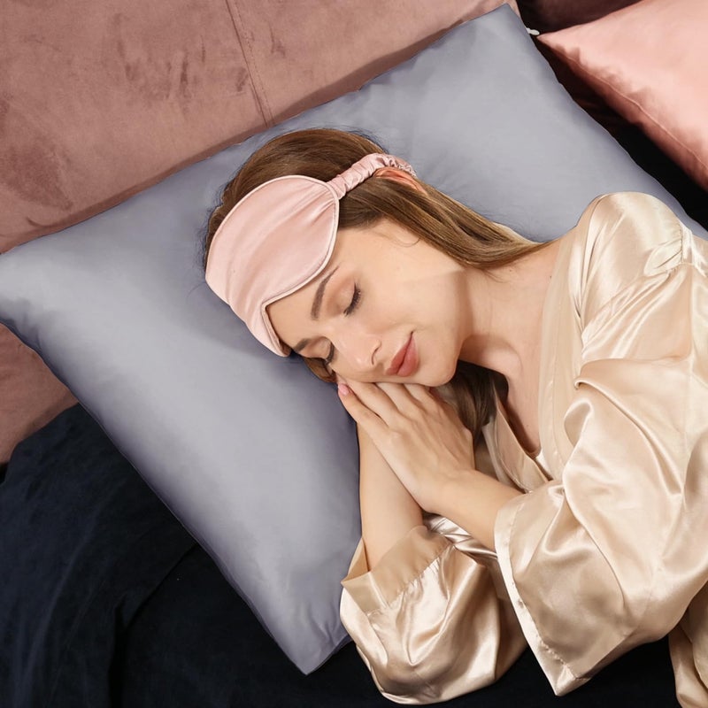 Adubor Silk Pillowcase - 100% Pure Mulberry Silk  23 Momme 6A Grade Fibers  900 Thread Count  Silk Pillow Cases for Hair and Skin Health  with Hidden Zipper (Standard 20''?26''  Light Gray  1PC) - Image 5